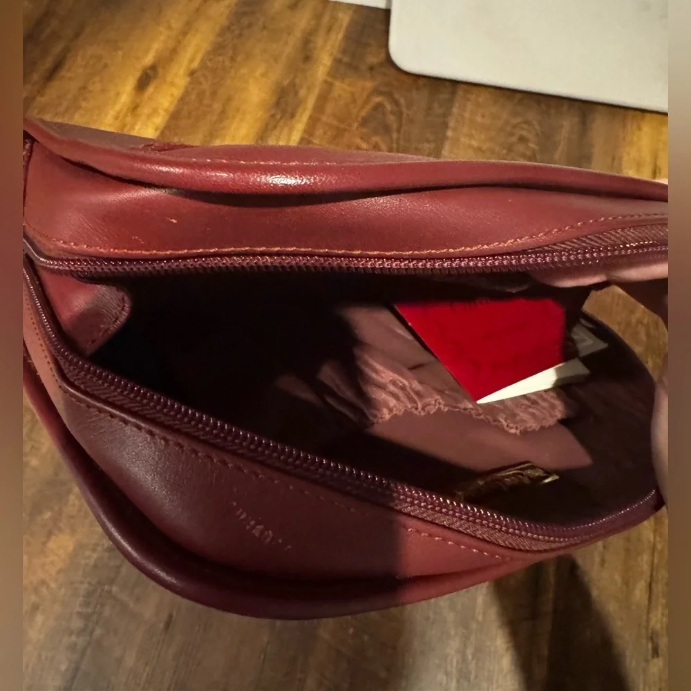 Cartier Vintage Burgundy Leather Cosmetic/Toiletry Pouch